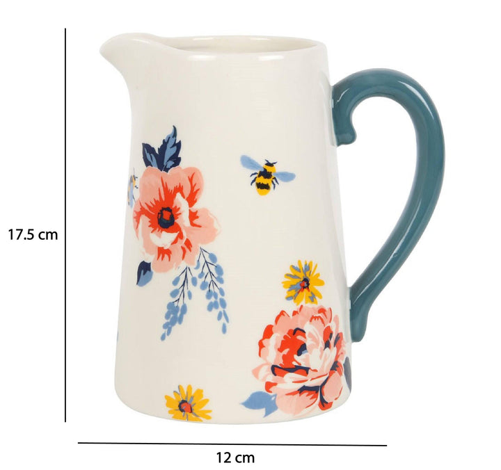 Large Beautiful Floral Ceramic Flower Jug - Home Decor Emporium