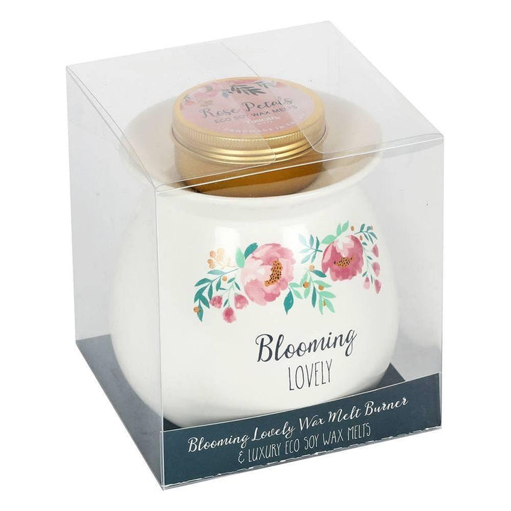 Large Blooming Lovely Wax Melt Burner Gift Set - Home Decor Emporium