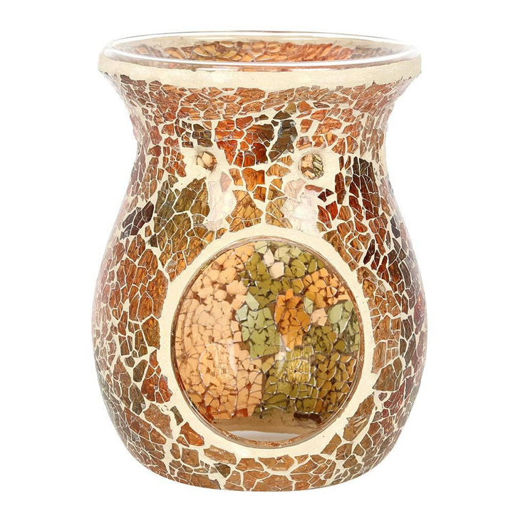 Large Brown Crackle Oil Burner - Home Decor Emporium