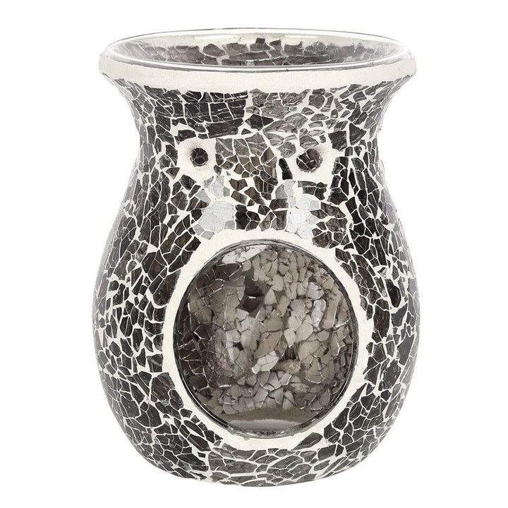 Large Gunmetal Grey Crackle Oil Burner - Home Decor Emporium