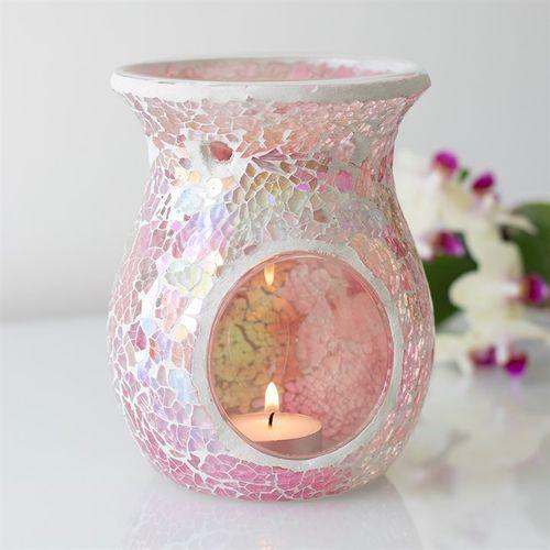 Large Pink Iridescent Crackle Oil Burner - Home Decor Emporium