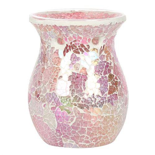 Large Pink Iridescent Crackle Oil Burner - Home Decor Emporium