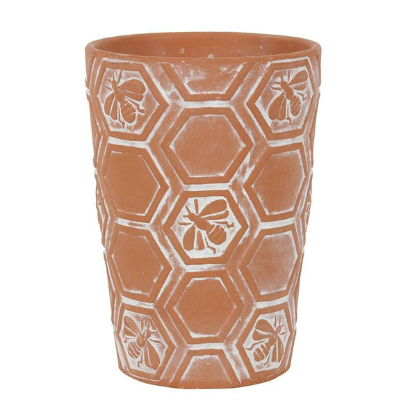 Large Terracotta Bee and Honeycomb Plant Pot - Home Decor Emporium