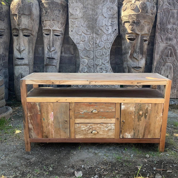 Large TV Stand - Recycled Wood - Home Decor Emporium