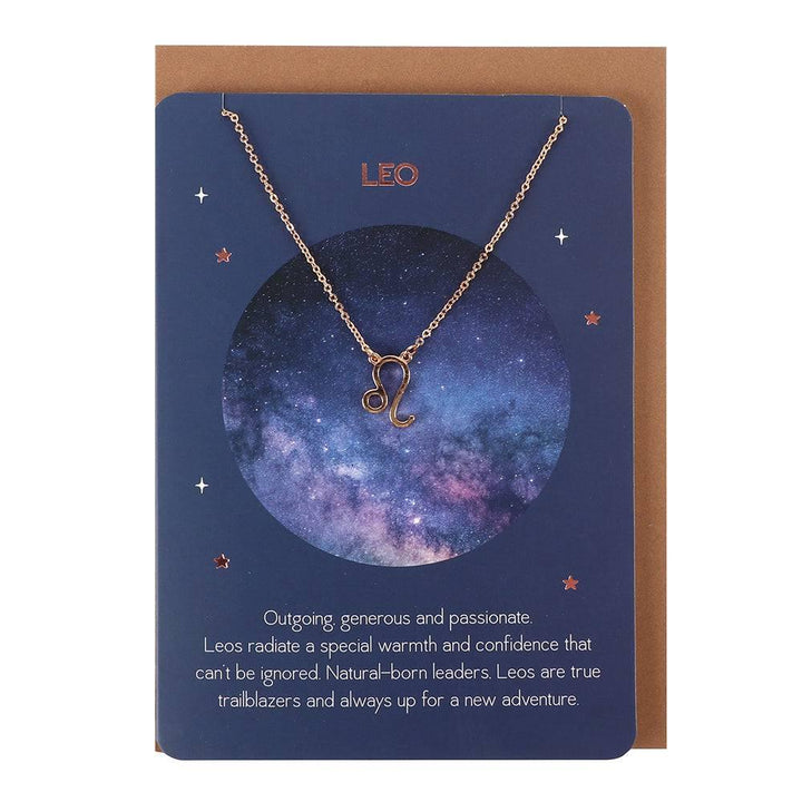 Leo Zodiac Necklace Card - Home Decor Emporium