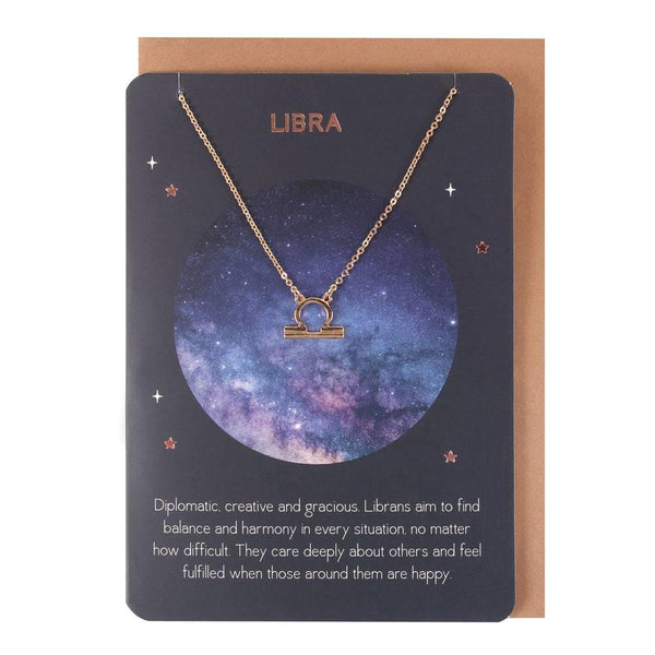 Libra Zodiac Necklace Card - Home Decor Emporium