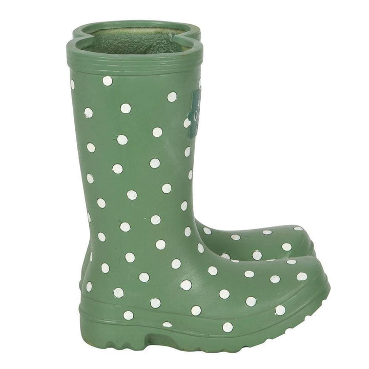 Light Green Welly Boot Planter - Home Decor Emporium