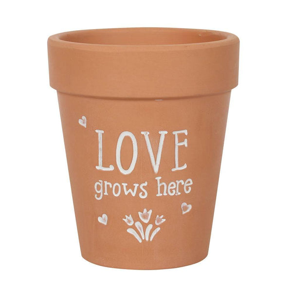 Love Grows Here Terracotta Plant Pot - Home Decor Emporium