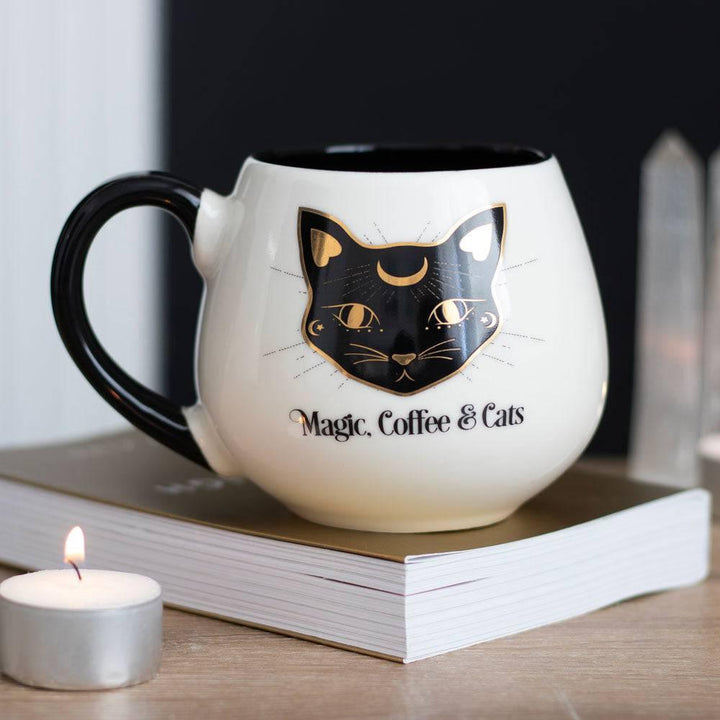 Magic, Coffee &amp; Cats Rounded Mug - Home Decor Emporium