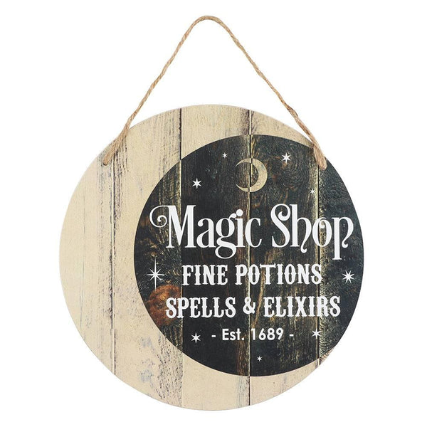 Magic Shop Round Hanging MDF Sign - Home Decor Emporium