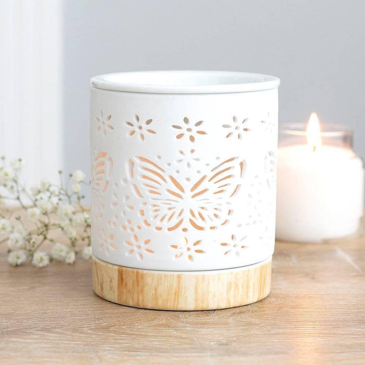 Matte Ceramic Butterfly Oil Burner - Home Decor Emporium