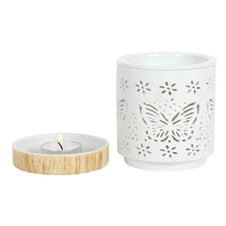 Matte Ceramic Butterfly Oil Burner - Home Decor Emporium