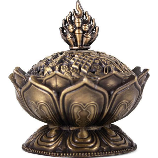 Metal Lotus Incense Cone Holder - Home Decor Emporium