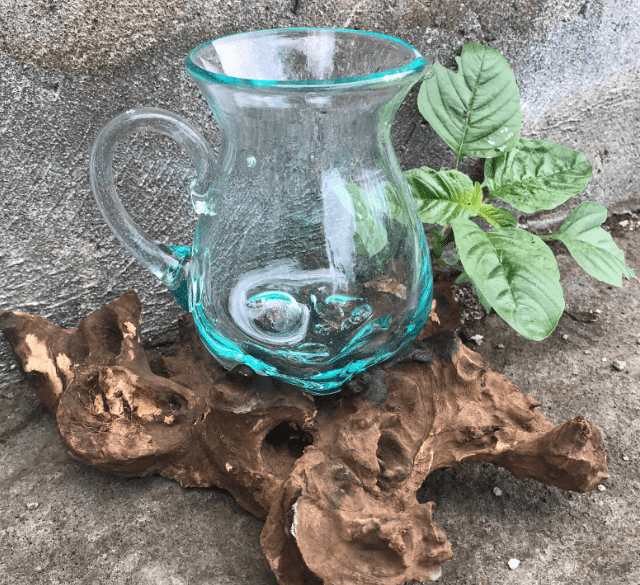 Molten Glass on Wood- Water Jug - Home Decor Emporium