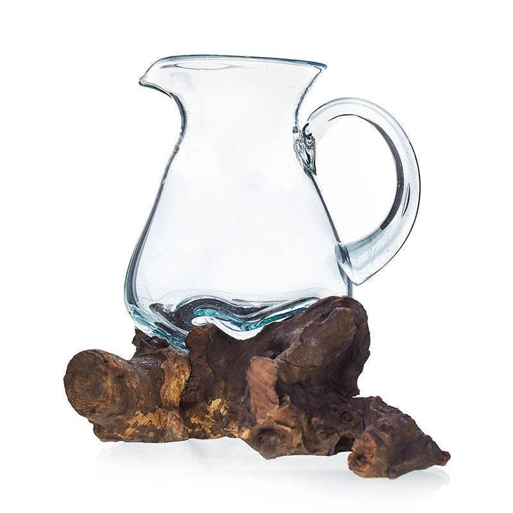 Molten Glass on Wood- Water Jug - Home Decor Emporium