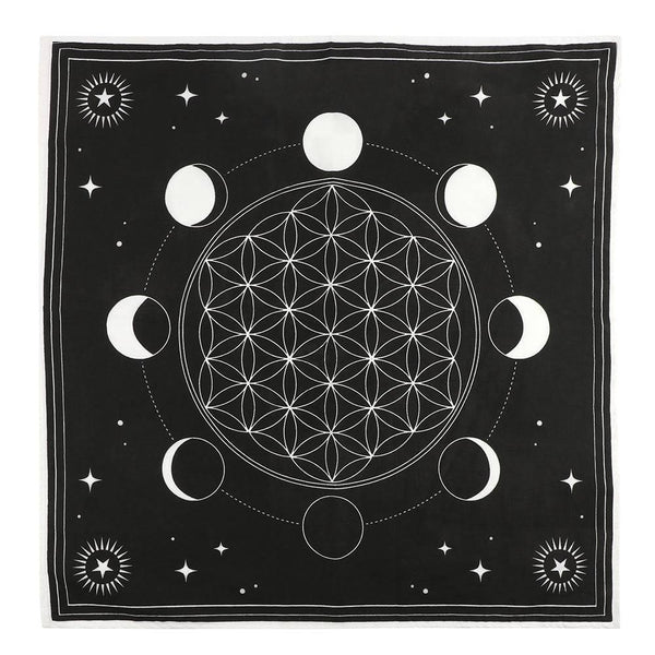 Moon Phase Crystal Grid Altar Cloth - Home Decor Emporium