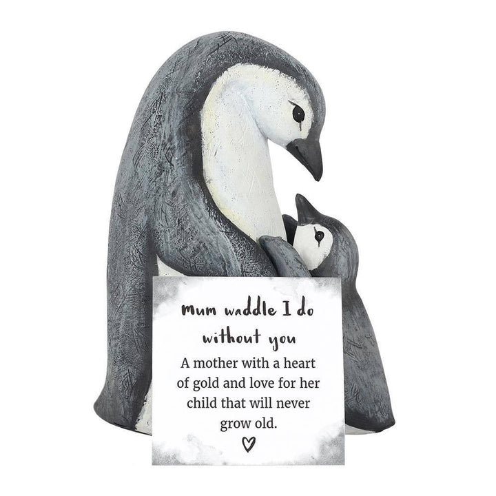 Mum Waddle I Do Without You Heartwarming Penguin Mother and Child Ornament - Home Decor Emporium