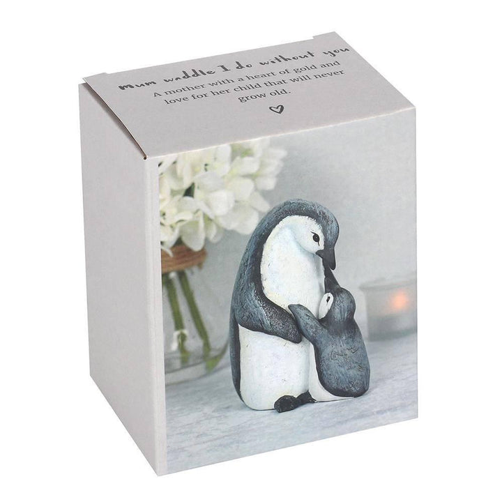 Mum Waddle I Do Without You Heartwarming Penguin Mother and Child Ornament - Home Decor Emporium