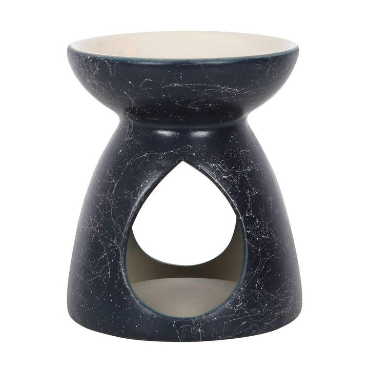 Navy Oil Burner With Grey Splash Pattern - Home Decor Emporium