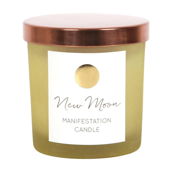 New Moon Wild Orange Manifestation Candle with Clear Quartz - Home Decor Emporium