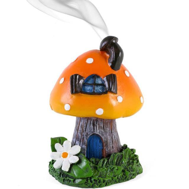 Orange Smoking Toadstool Incense Cone Holder - Home Decor Emporium