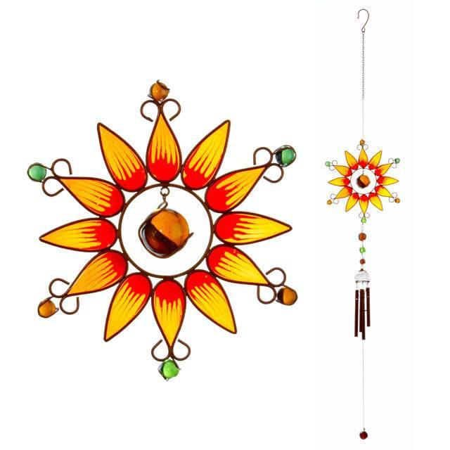 Orange Sunflower Windchime - Home Decor Emporium