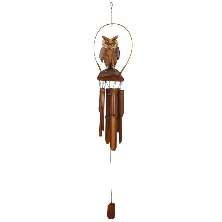 Owl Bamboo Windchime - Home Decor Emporium