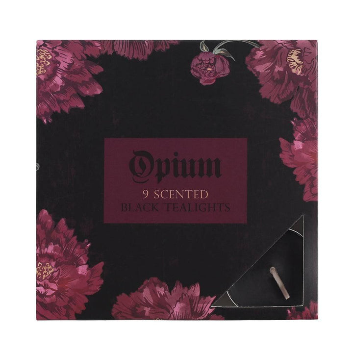 Pack of 9 Opium Scented Black Tealights - Home Decor Emporium