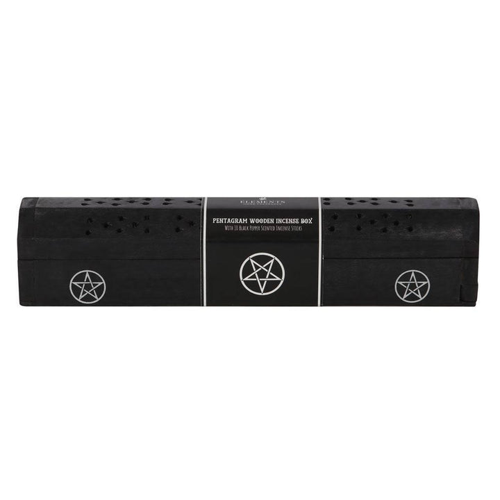 Pentagram Wooden Black Pepper Incense Box Set - Home Decor Emporium