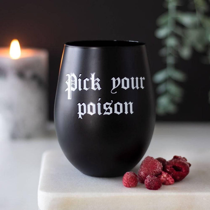 Pick Your Poison Stemless Wine Glass - Home Decor Emporium