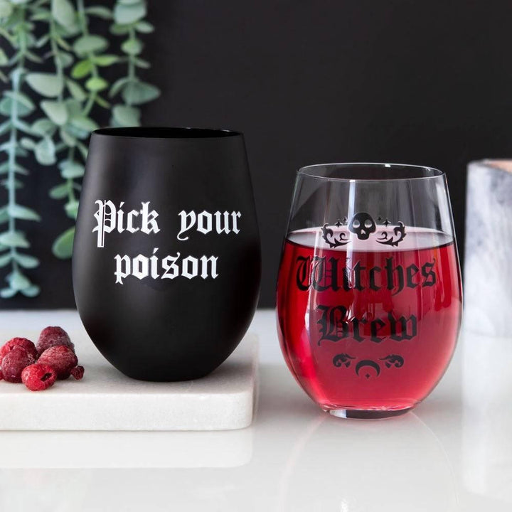 Pick Your Poison Stemless Wine Glass - Home Decor Emporium