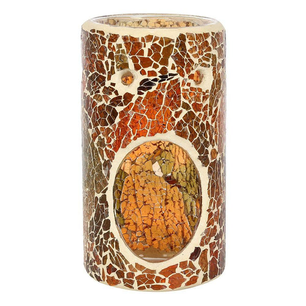 Pillar Brown Crackle Oil Burner - Home Decor Emporium