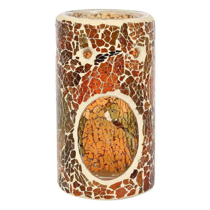 Pillar Brown Crackle Oil Burner - Home Decor Emporium