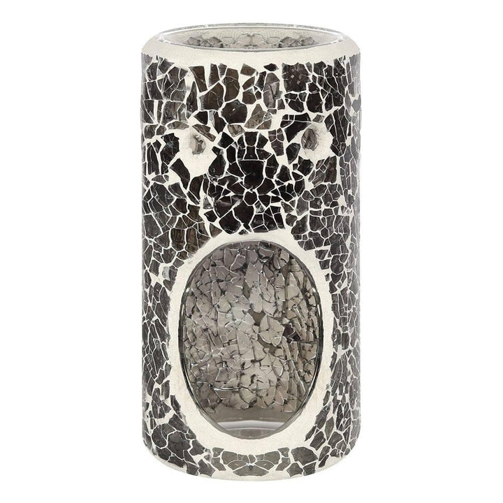 Pillar Gunmetal Grey Crackle Oil Burner - Home Decor Emporium