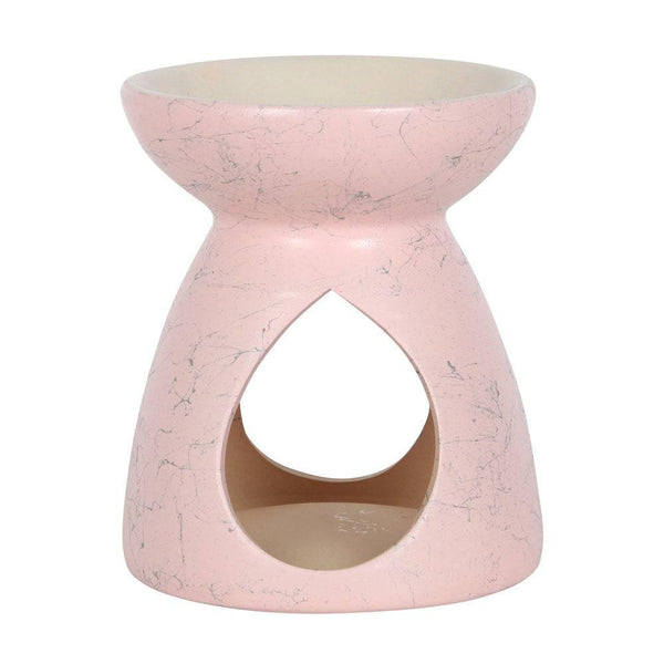 Pink Oil Burner With Grey Splash Pattern - Home Decor Emporium