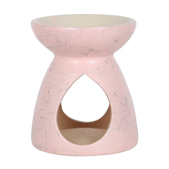 Pink Oil Burner With Grey Splash Pattern - Home Decor Emporium