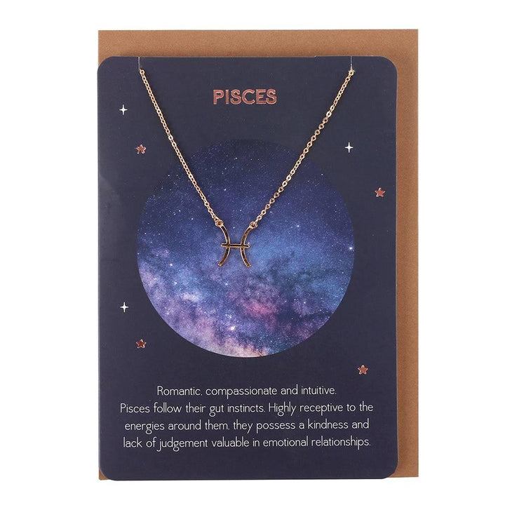 Pisces Zodiac Necklace Card - Home Decor Emporium