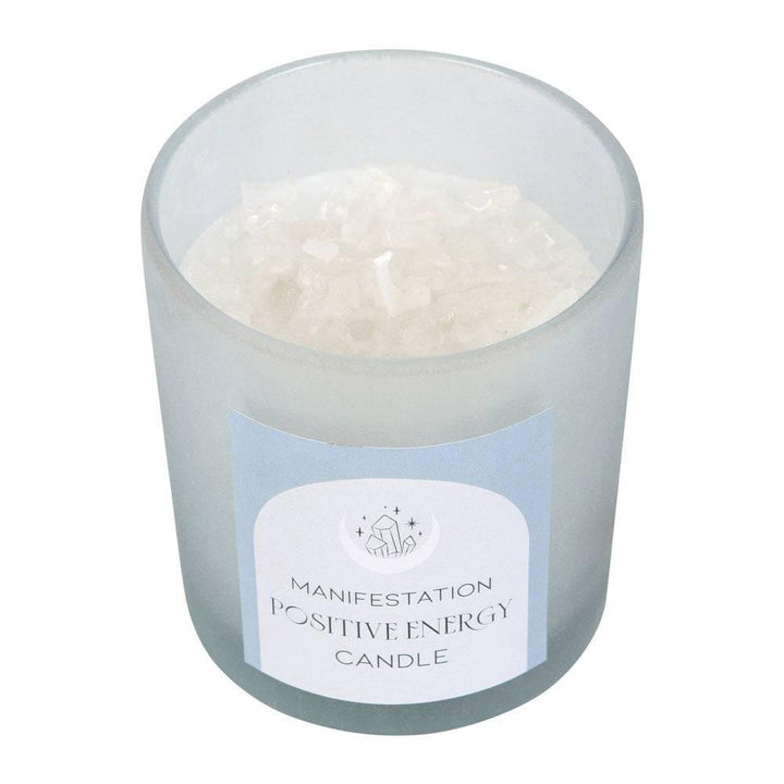 Positive Energy White Sage Crystal Chip Candle - Home Decor Emporium