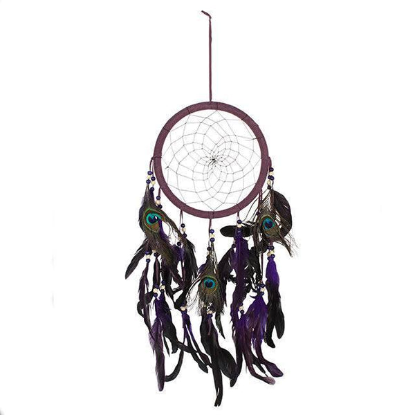 Purple Peacock Feather Dreamcatcher - Home Decor Emporium