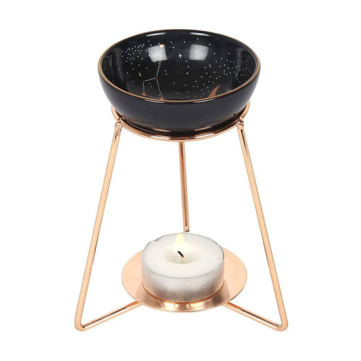 Purple Star Sign Oil Burner on Metal Base - Home Decor Emporium