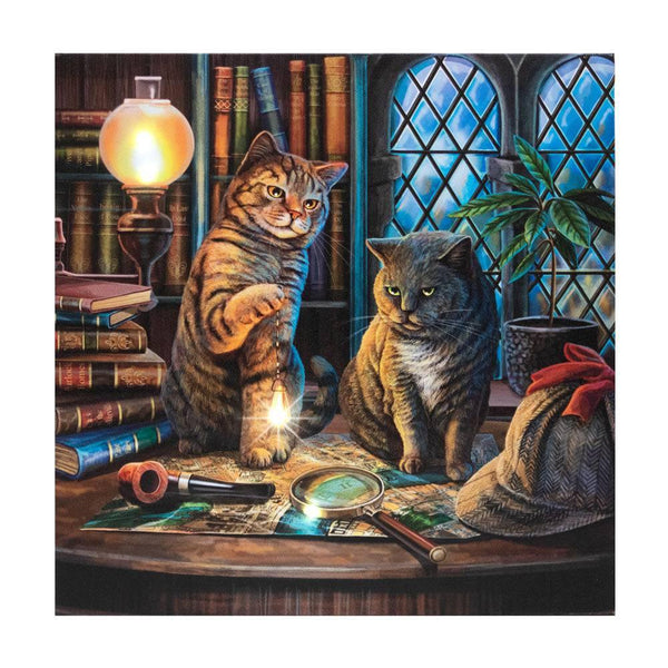 Purrlock Holmes Light Up Canvas Plaque by Lisa Parker - Home Decor Emporium