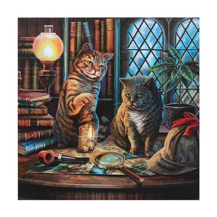 Purrlock Holmes Light Up Canvas Plaque by Lisa Parker - Home Decor Emporium