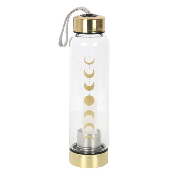 Quartz Moon Phase Glass Water Bottle - Home Decor Emporium