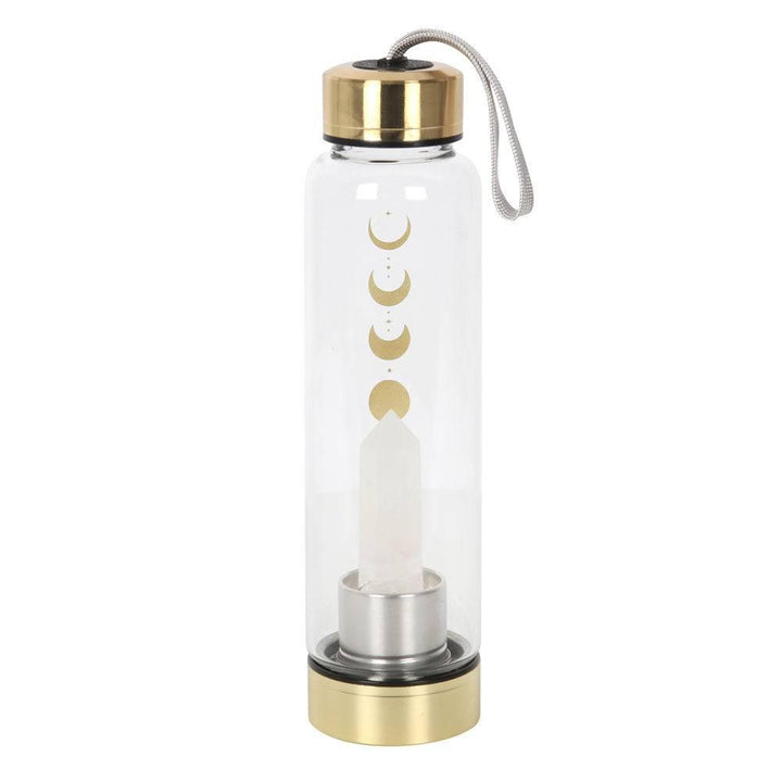 Quartz Moon Phase Glass Water Bottle - Home Decor Emporium