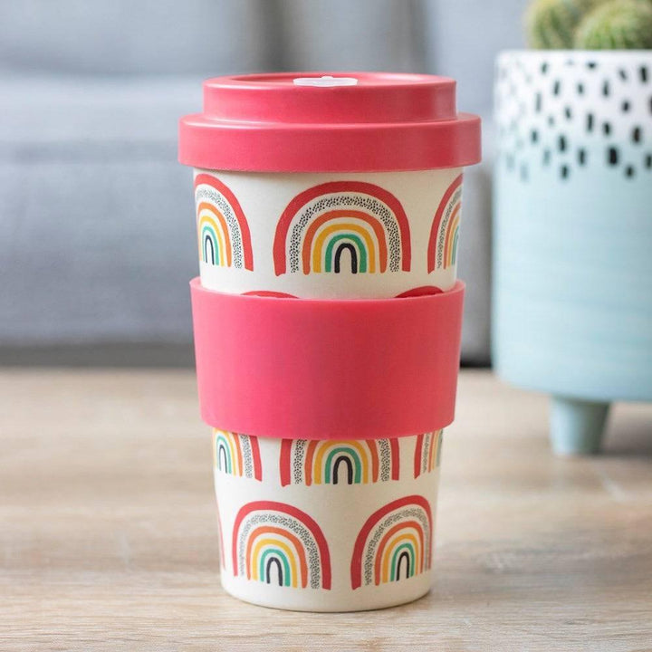 Rainbow Print Bamboo Eco Travel Mug - Home Decor Emporium