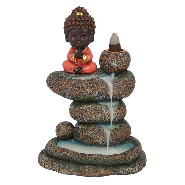 Red Buddha and Rock Pond Backflow Incense Burner - Home Decor Emporium