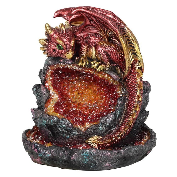 Red Dragon Backflow Incense Burner with Light - Home Decor Emporium