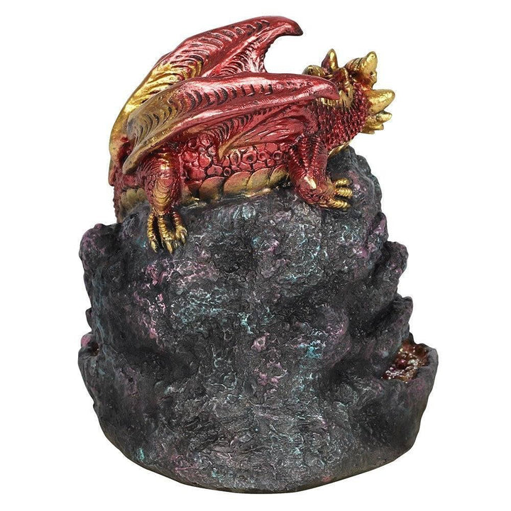 Red Dragon Backflow Incense Burner with Light - Home Decor Emporium