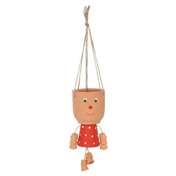 Red Pot Man Hanging Terracotta Planter - Home Decor Emporium