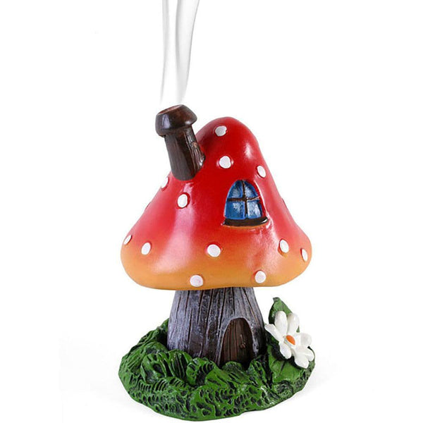 Red Smoking Toadstool Incense Cone Holder - Home Decor Emporium